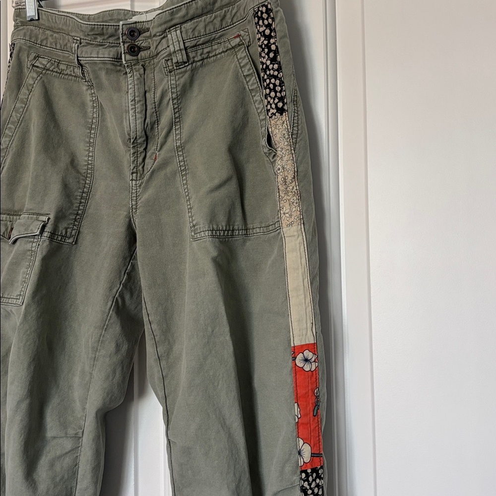Anthropologie Olive Green Cargo Pants size 27 - Picture 2 of 7
